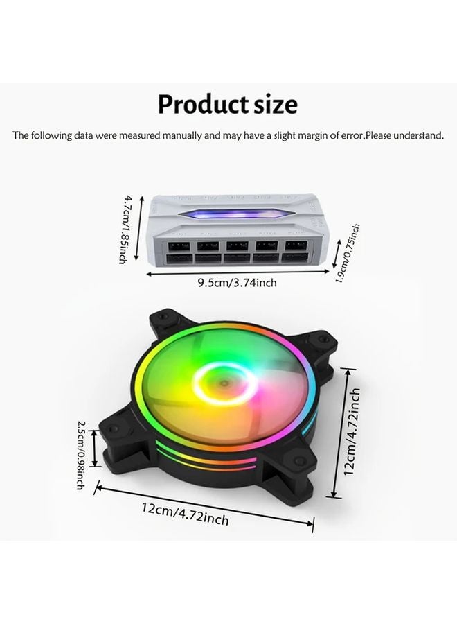 مروحة كمبيوتر بيضاء 6 حزمة ARGB مع محور PWM وجهاز تحكم عن بعد للتبريد - Image 2